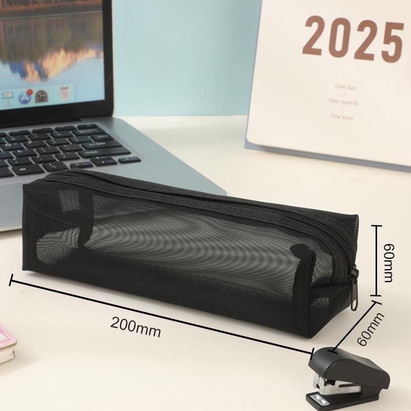 Transparent Mesh Pencil Case - Large Capacity Minimalist Bag for Students