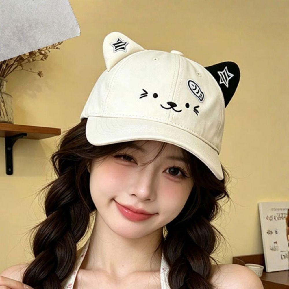 Thin Sun Hat Cat Ears Duckbill Cap Cute Baseball Cap  Women Spring Summer