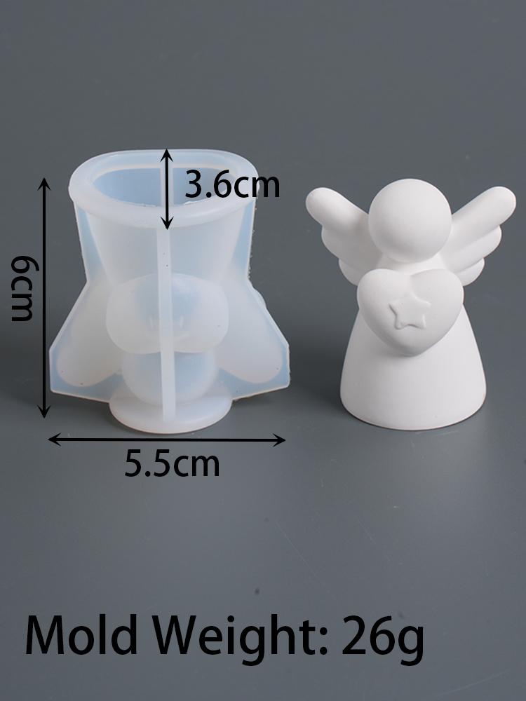 Heart Wings Angel Silicone Scented Candle Mold DIY Girl Sculpture Gypsum Home Decor Handmade Human Resin Mold for Birthday Gifts