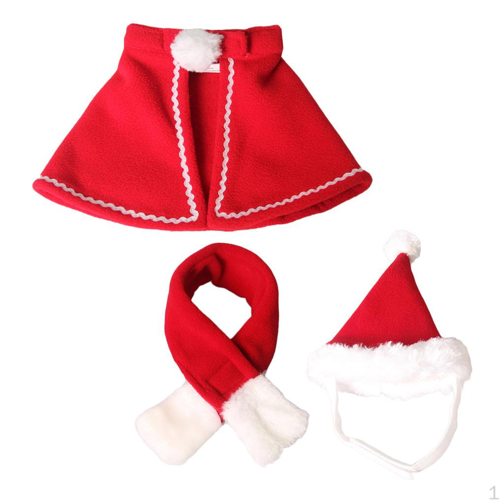 

Регулируемый плащ для собак, рождественская шапка Санта-Клауса с шарфом, рождественский костюм, платье S