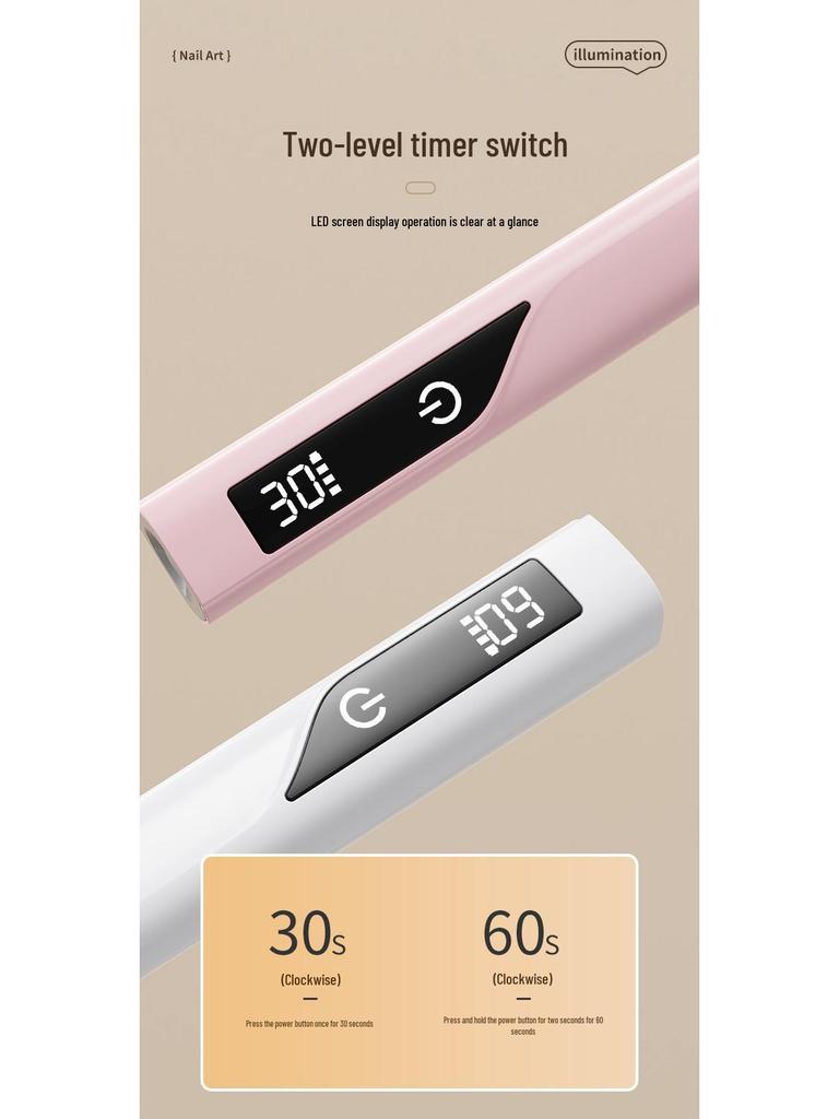 UV Nail Art Mini Portable Rechargeable Curing Lamp - Salon Exclusive Handheld Straight Lamp