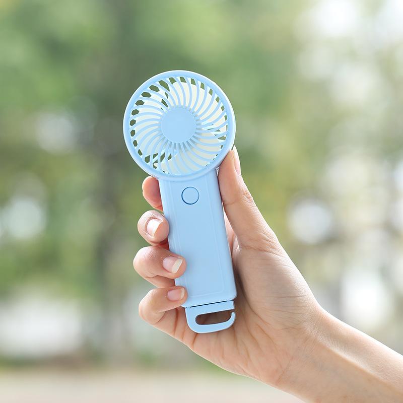 3-Speed Portable Handheld Fan - USB Rechargeable, Lightweight Wearable Design, Button Control for Indoor & Outdoor Use