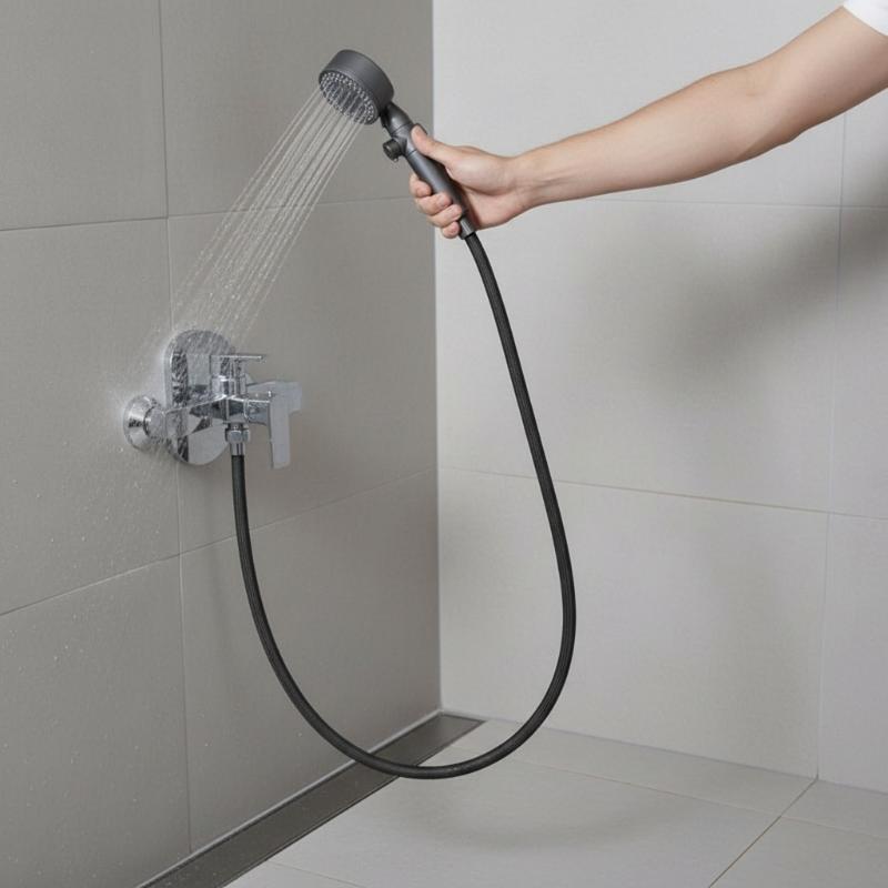 

Upgraded High Pressure Nylon Shower Hose 59 Inch Long Anti Burst Explosion Proof for Bathroom Hand Showerhead 150CM Light gray