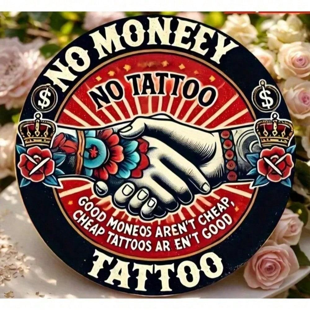 Vintage Retro Round Metal Sign Sexy Woman Artwork Weatherproof Wall Decor for Indoor Outdoor Tattoo Shop Man Cave