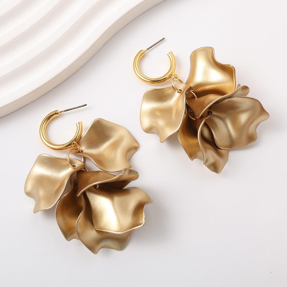 Pinkdudu Fashion Rose Flower Petal Drop Earrings Resin Gradient Color Flower Earrings Women Jewelry PD2385