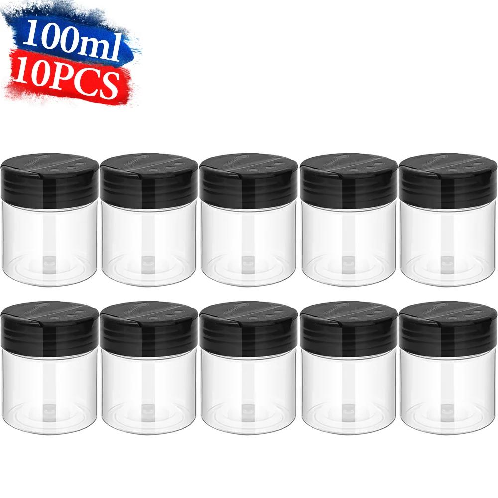 Transparent Seasoning Jars with Shaker Lids Salt Pepper Shaker Bottles Spices Condiment Storage Boxes Powder Storage Container