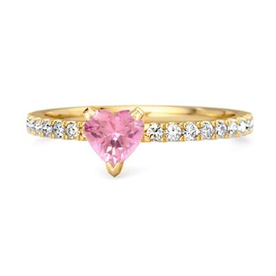 Prata de Lei 925 Vermeil Ouro Topázio Rosa Pavé Aliança Feminina