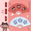 Nezha Cartoon Seven-Fold Portable Handheld Fan - Compact, Cute, and Perfect for Students.