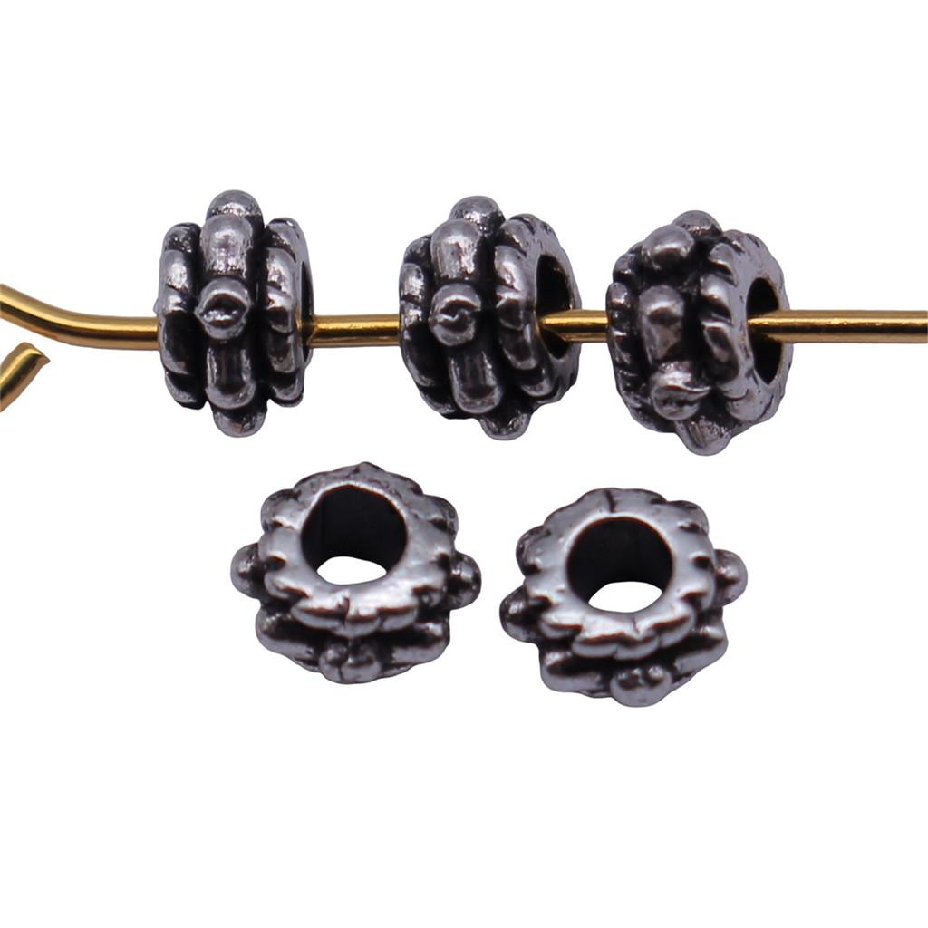 Multi Color Flower Edge Spacer Beads Metal Charms For Jewelry Making Accessories