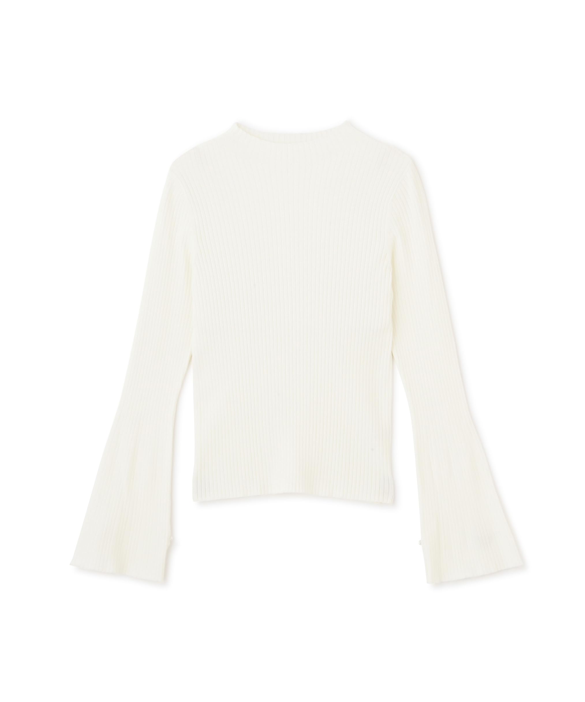 

Proportion Body Dressing Pearl Button Mock Neck Rib Knit White Women s Sweater, белый