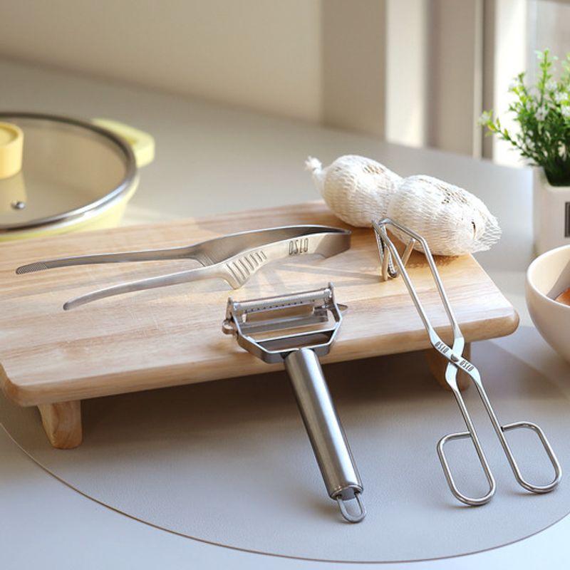 OSLO [Oslo] OSLO All-Stainless Steel Cooking Utensils Tongs Multi-Piller 3-Piece Set