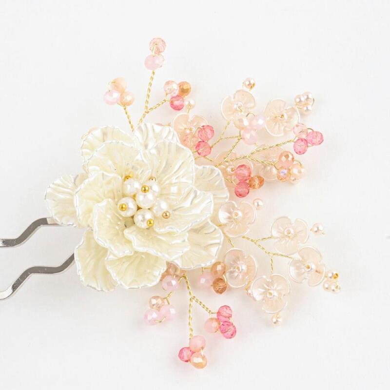 Damen Hochzeit Braut Fotoshooting Blume Haarnadel