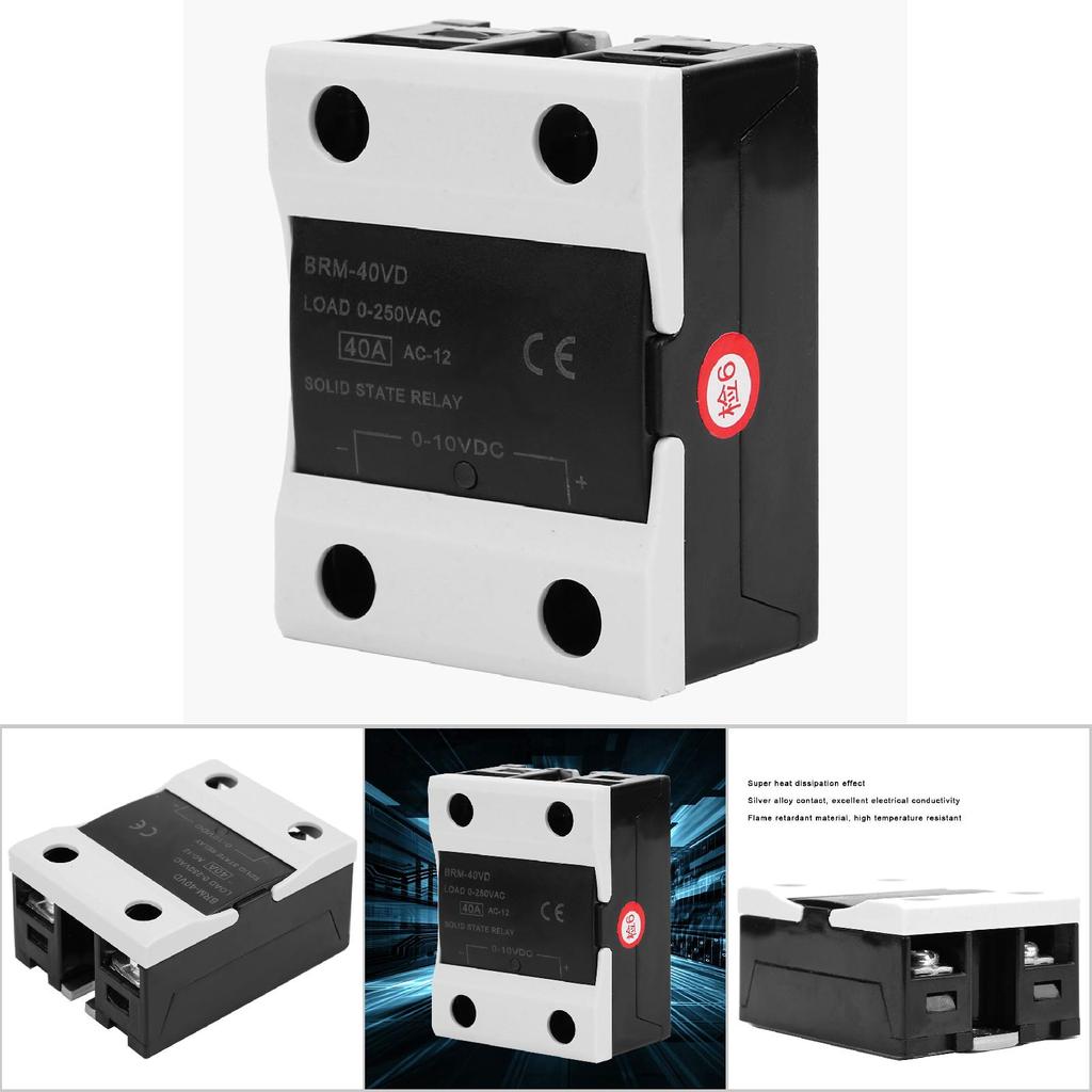 BERM BRM 40VD Solid State Relay 40A DC 0 10V   AC 0 250V Flame Retardant Relay