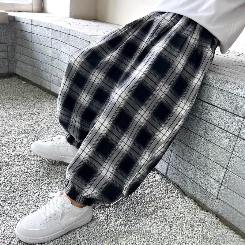 Children's Anti-Mosquito Pants Thin Summer 2026 New Boys' Casual Pants Trendy Korean Style Plaid Kids' Fashionable Pants