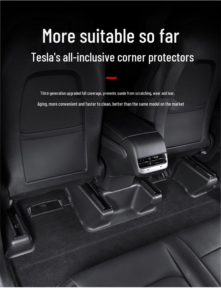 TPE Seat Bottom Corner Protector & Rear Door Sill Strip for Tesla Model Y Interior
