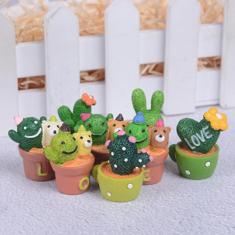 Ghiveci Cactus Miniatură DIY Ornamental Zână Grădină Ornament Decor Artizanat Păpușă Casă de Păpuși