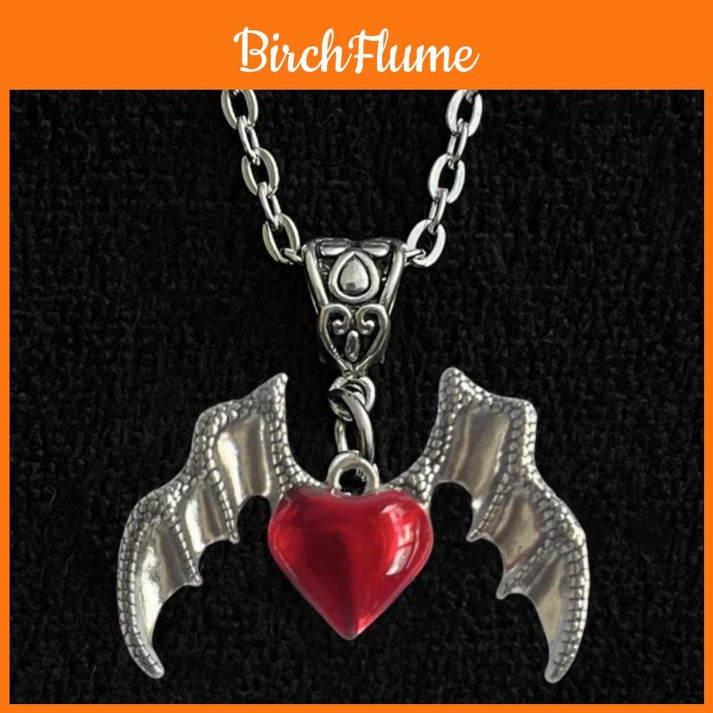 Gothic Punk Heart Shape Pendant With Alloy Drop Oil Necklace For Women