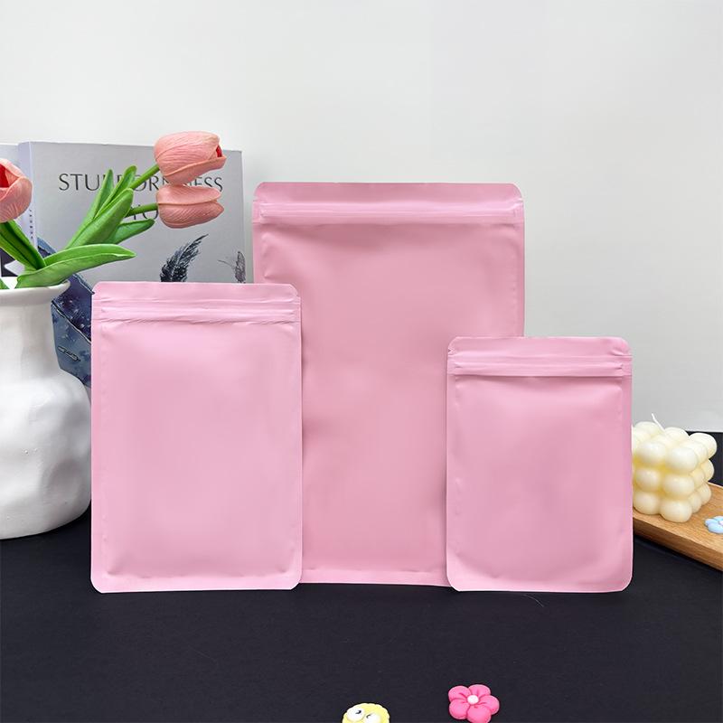 50pcs matte pink zipper pouches high end blind bags for card candy small gifts accessories cosmetics and surprise boxes