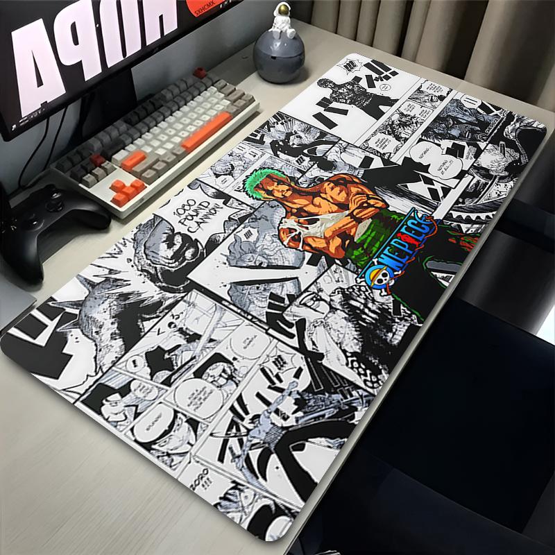 Gaming Mouse Pad Gamer Home Computer Accessories Cool One Piece Roronoa Zoro Mousepad XXL Keyboard Pad NonSlip Office Mouse Mat