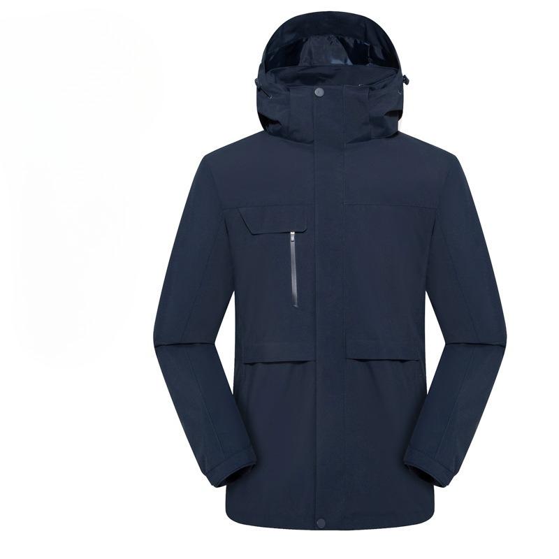 

Outdoor Fleece Inner Liner Two-piece Set Plus Velvet Thickened Warm Jacket Men s Removable Three-in-one Couple s Suit 4XL