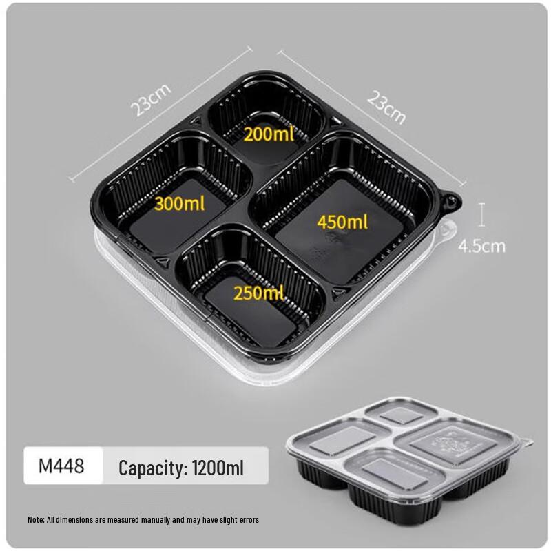 Premium Disposable 4-Compartment Meal Prep Containers