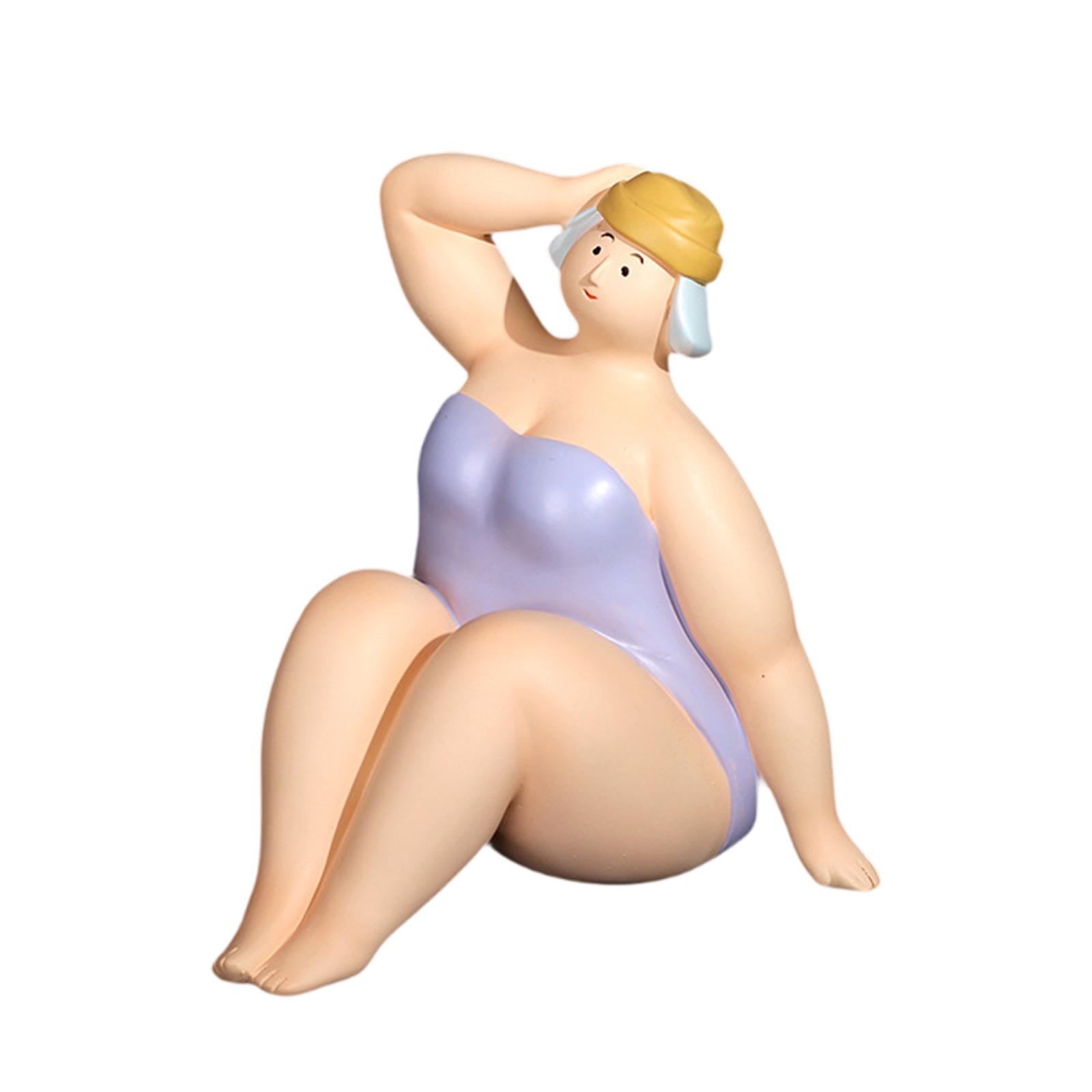 

Beach Woman Figurine Desktop Sculpture Collectible Cute Resin Statue Woman Ornament for Office Entryway Cabinets Shelf фиолетовый