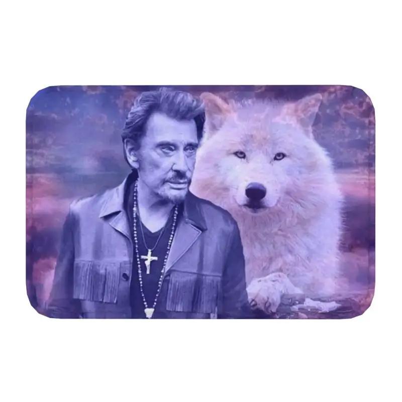 Rock Johnny Hallyday Door Floor Bath Kitchen Mat Anti-Slip French Singer Music Doormat Living Room Entrance Rug Carpet Footpad