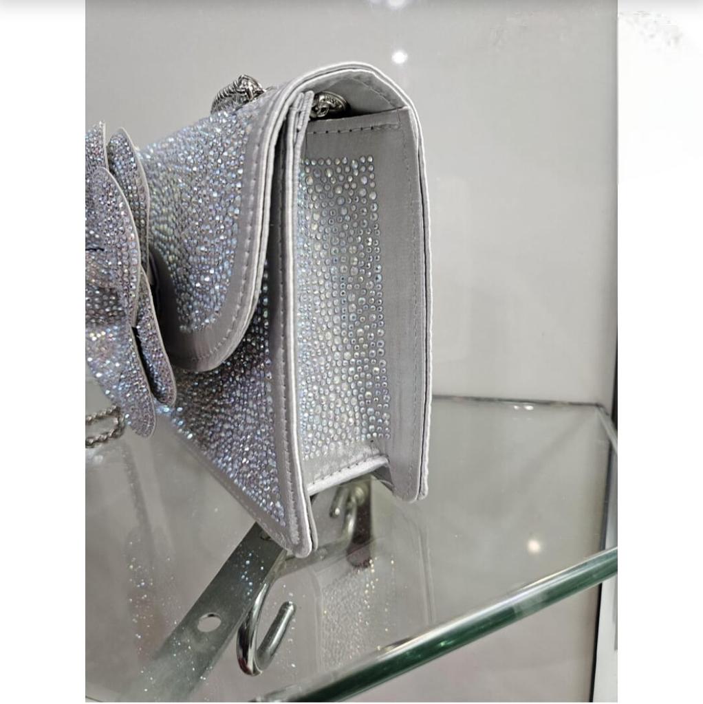 Women Purse Designer Party Bag Silver Rhinestone Wedding Clutch Evening Bag Luxury Bridal Gift for Her Birthday Gift for Wife Bridesmaid