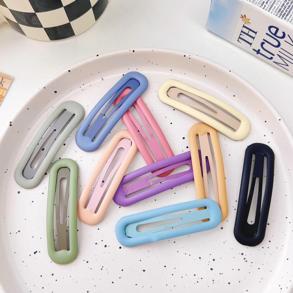 Morandi Color Hair Clip for Women - Trendy Square Side Bangs and Headdress Accessory