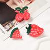 Bambusowy Yao Kreatywny Klips do Włosów z Owocami: Słodki wzór truskawkowo-wiśniowy