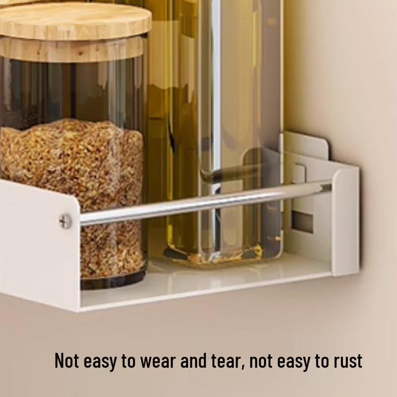 Yunshuang Stainless Steel Wall-Mounted Kitchen Spice Rack with 3 Seasoning Boxes