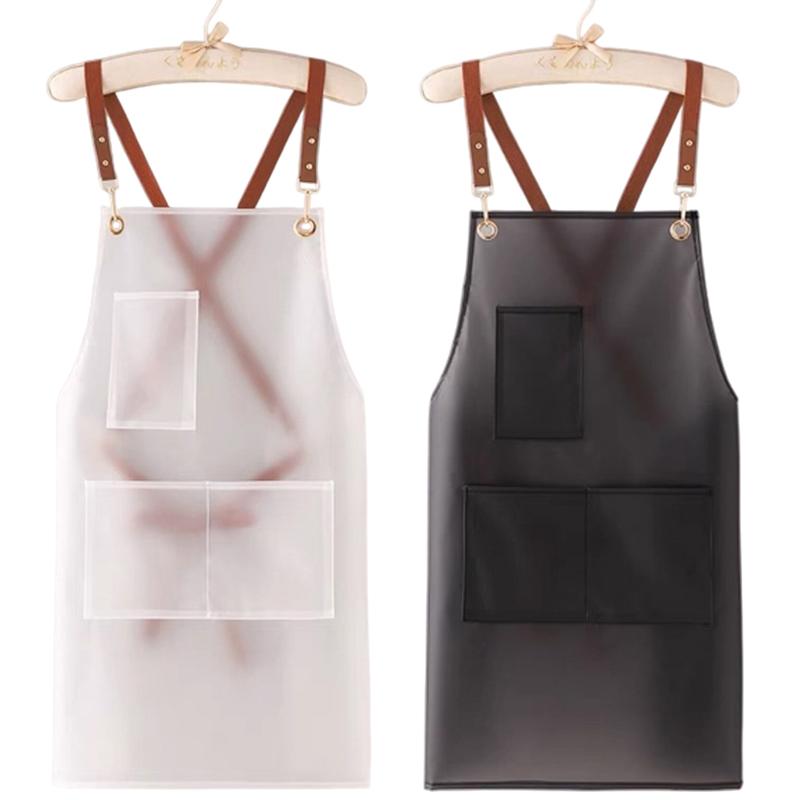 1PC Oil Resistant Durable Easy To Clean Transparent Stain Resistant Waterproof Kitchen Apron