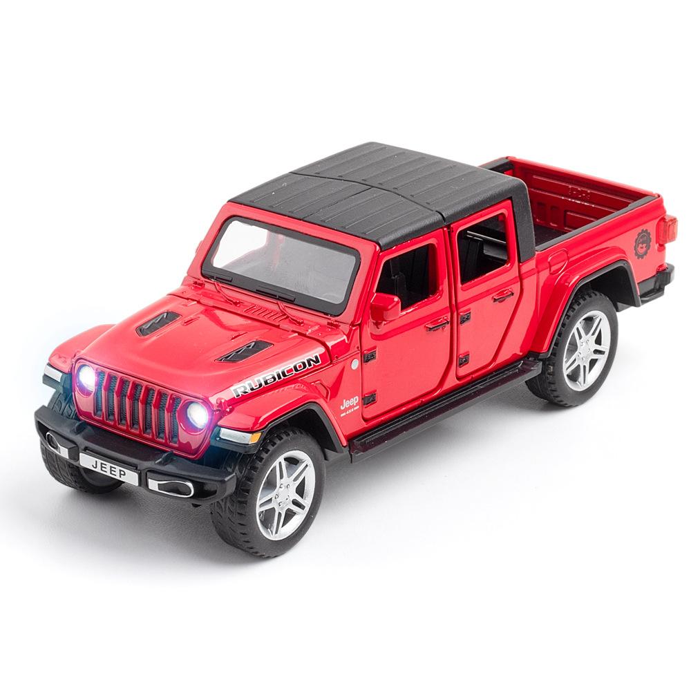 Schaal 1/32 Jeep Wrangler Gladiator pick-up truck, legering automodel gegoten metalen speelgoed terreinvoertuigen met geluid en licht collectie kindercadeau