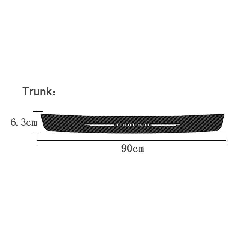 For Seat Tarraco  Auto Door Threshold Sill Protective Rear Trunk Bumper Guard Stickers Carbon Fiber Car Door Pedal Strips