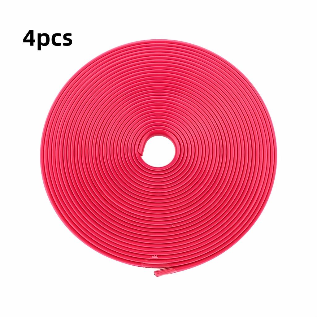 4 ks Univerzální ochranné lišty na ráfky kol, ABS ozdobné lišty na kola, Umístění na přední část, Gumové chrániče proti kolizi, Ochranné kroužky na pneumatiky