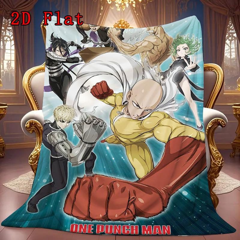 One-Punch Man 2D Flat Pattern Flannel Blanket High Quality All Seasons Warmth and Comfort Perfect for Christmas Gifts.MMT0918592