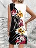 Women's Summer Sleeveless Vest Dress Spring and Summer New Elegant Flower Print Casual Holiday Dress