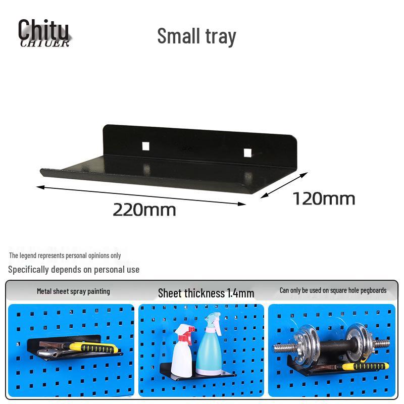 Chi Tu Storage Shelf Bracket for Pegboards - Tool Holder & Display Rack Hooks 220 White Small Shelf