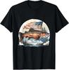 LIMITED Fisherman American US Flag With Fly Fishing Brook Trout T-Shirt S-3XL