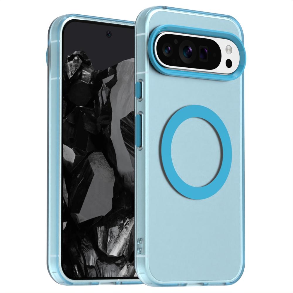 For Google Pixel 9 Pro XL Case Luxury Matte Candy Colorful Clear Magsafe Cover For Google Pixel 9 Magnetic Wireless Charge Case