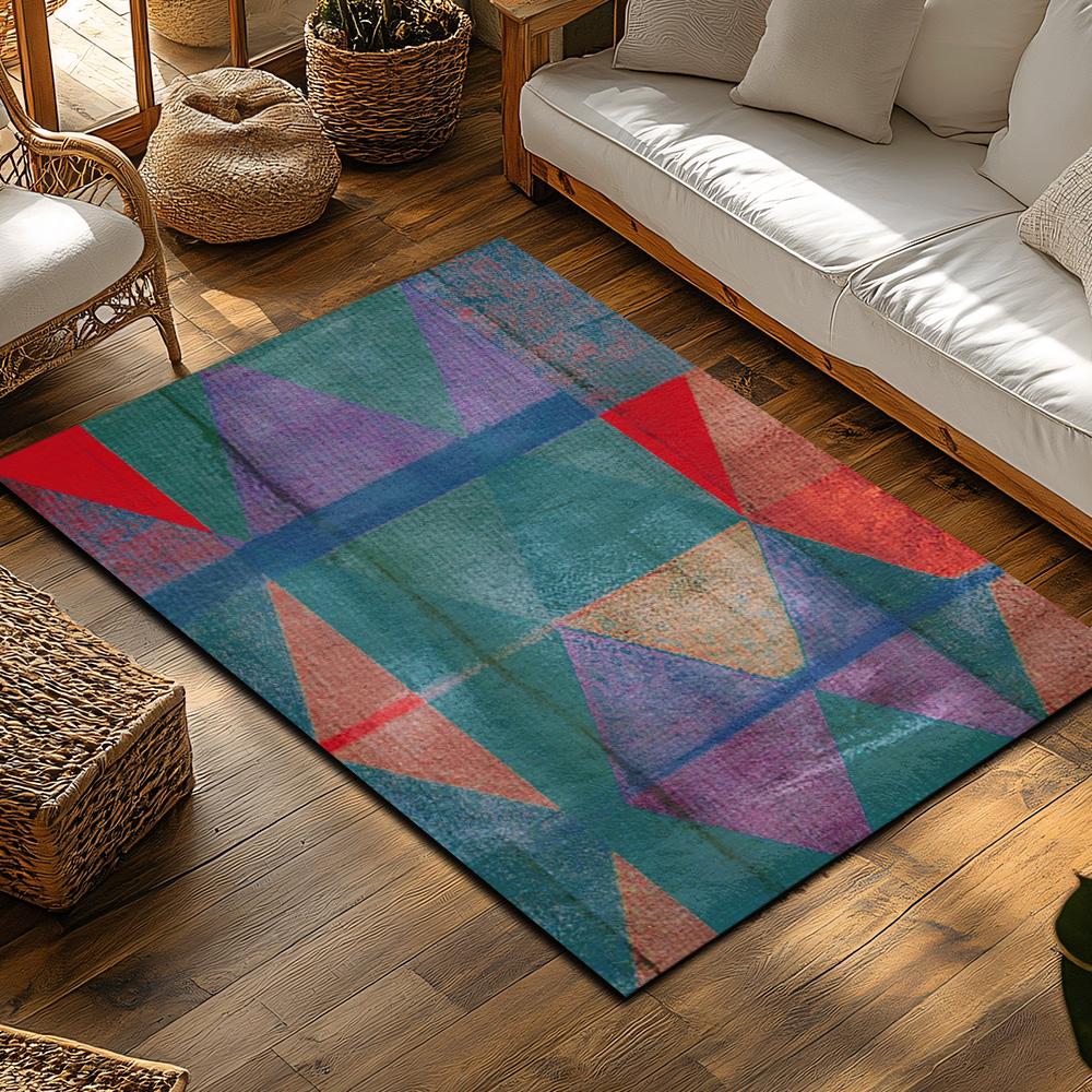 Stylish Area Rug Non Slip Indoor Outdoor Carpet Washable Doormat Home Decor Modern Abstract Pattern Floor Mat Living Room Runner