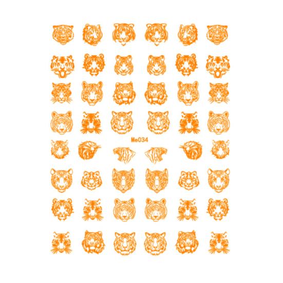 Nail Sticker Vivid Cartoon Ultra Thin Watercolor Tiger New Year Slider Manicure Wraps for Manicure