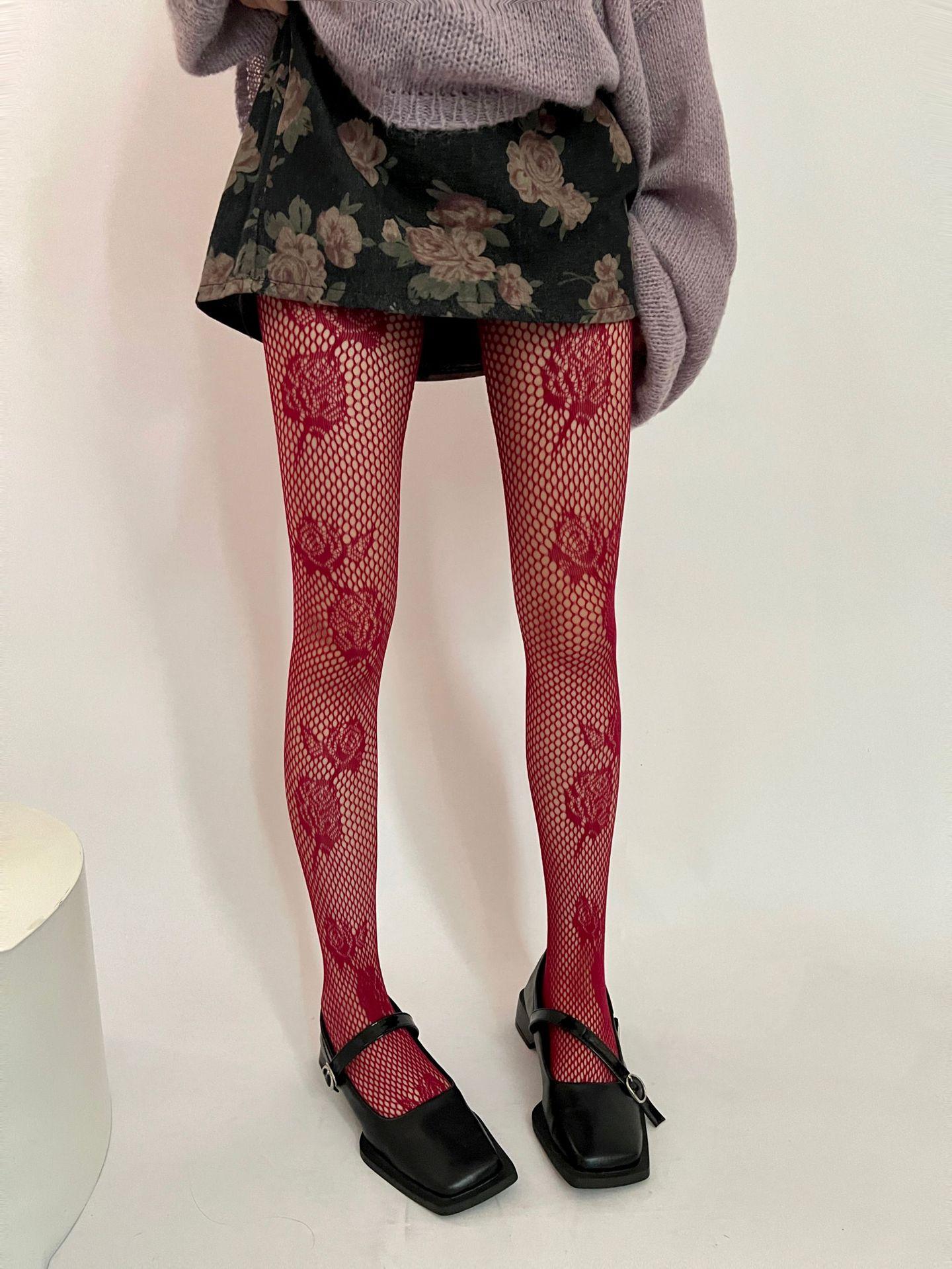 

Women S Sexy 3D Rose Flower Mesh Hollow Out Stockings Jk Fishnet Tights Cool Girls Colored Hipster Harajuku Pantyhose Hosiery One Size