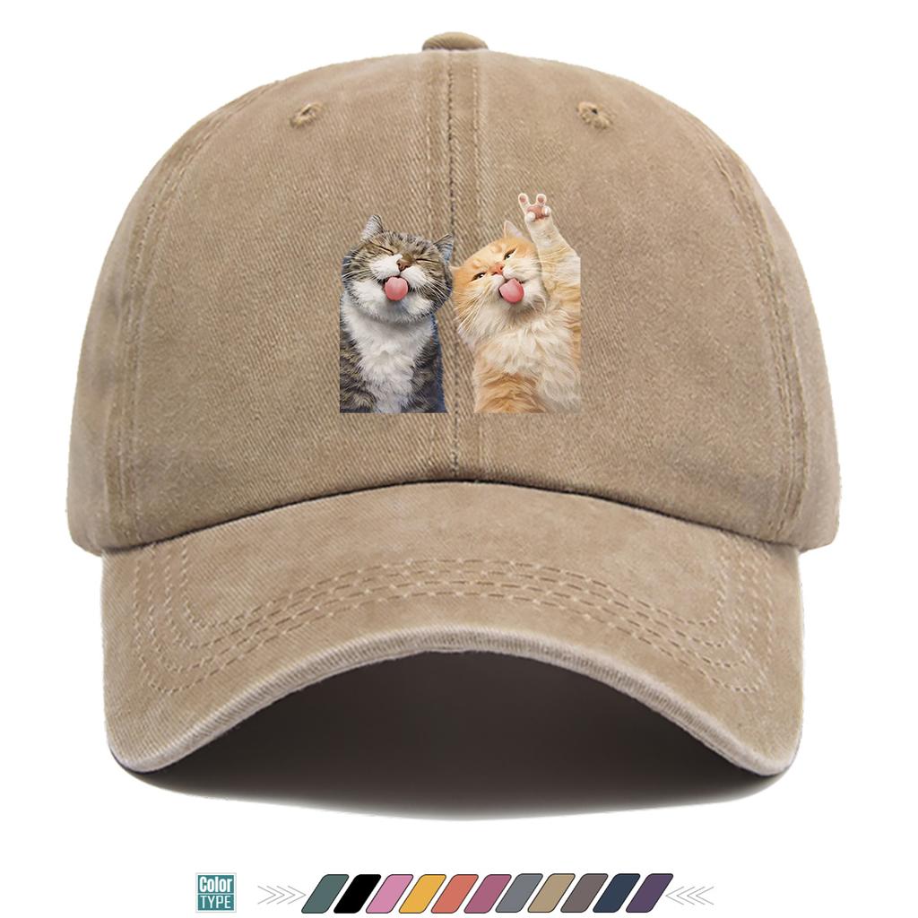 pc pcs Fun Cat Tongue Print Baseball Cap with Pouting Kitten Adjustable Unisex Hat Suitable for Lightweight Breathable Su
