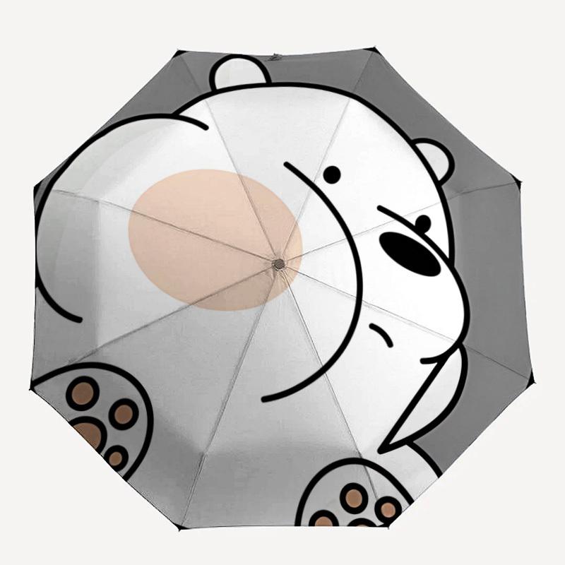 

1pc Polar Bear Automatic Umbrella Durable Iron Frame & Plastic Handle, Gift for Men & Women, Sturdy Construction yy250902035