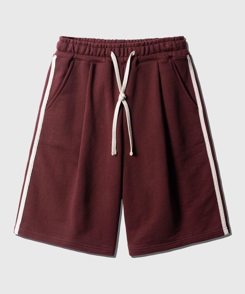 Jemeot Side Track One-Pleat Half Pants Burgundy Oysp2627