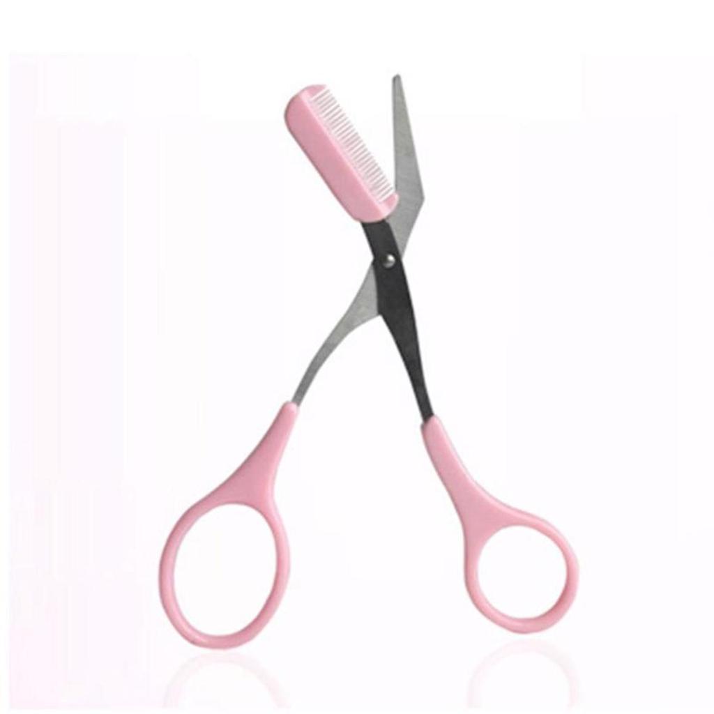 Tijeras, peine para cejas, herramienta cosmética para pestañas, recortador, pinzas para el pelo, conjunto para mujer