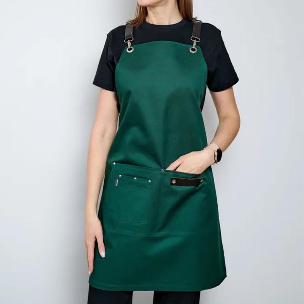 Waterproof Canvas Apron For Home Kitchen Restaurant Milk Tea Shop Back Cross Korean Style Fashion Work Clothes