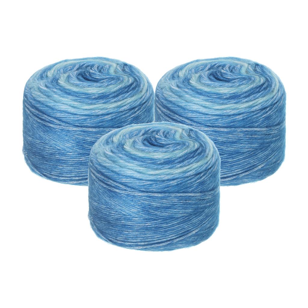 3Pcs Gradient Cake Cotton Yarns, Soft Rainbow Yarn Ball for Knitting and Crocheting Craft Project (300g X 3, 245M L Each) 100g