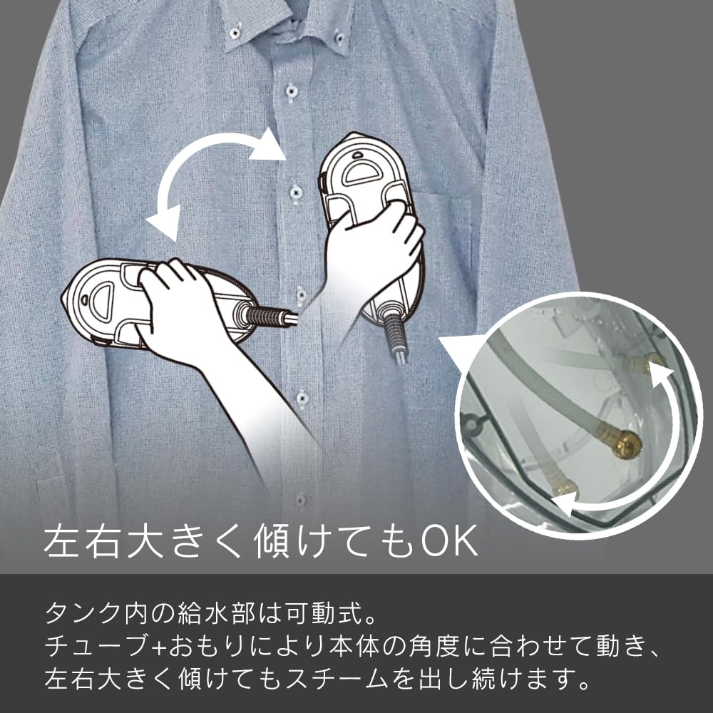 IRIS OHYAMA IRS-02-W Steam Iron, Lightweight, Clothes Steamer, Press Iron, White, Starts In 35 Seconds